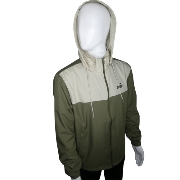 Puma Men's ESS Blocked Woven Jacket Loden Green Size M - Picture 4 of 12